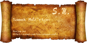 Samek Márton névjegykártya