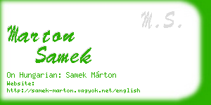 marton samek business card